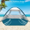 thumbnail image 5 of COMMOUDS Beach Tent, Sun Shelter for 3 Person, UPF 50+ Beach Sunshade Canopy, Portable, Easy Set-Up (Silver), 5 of 10