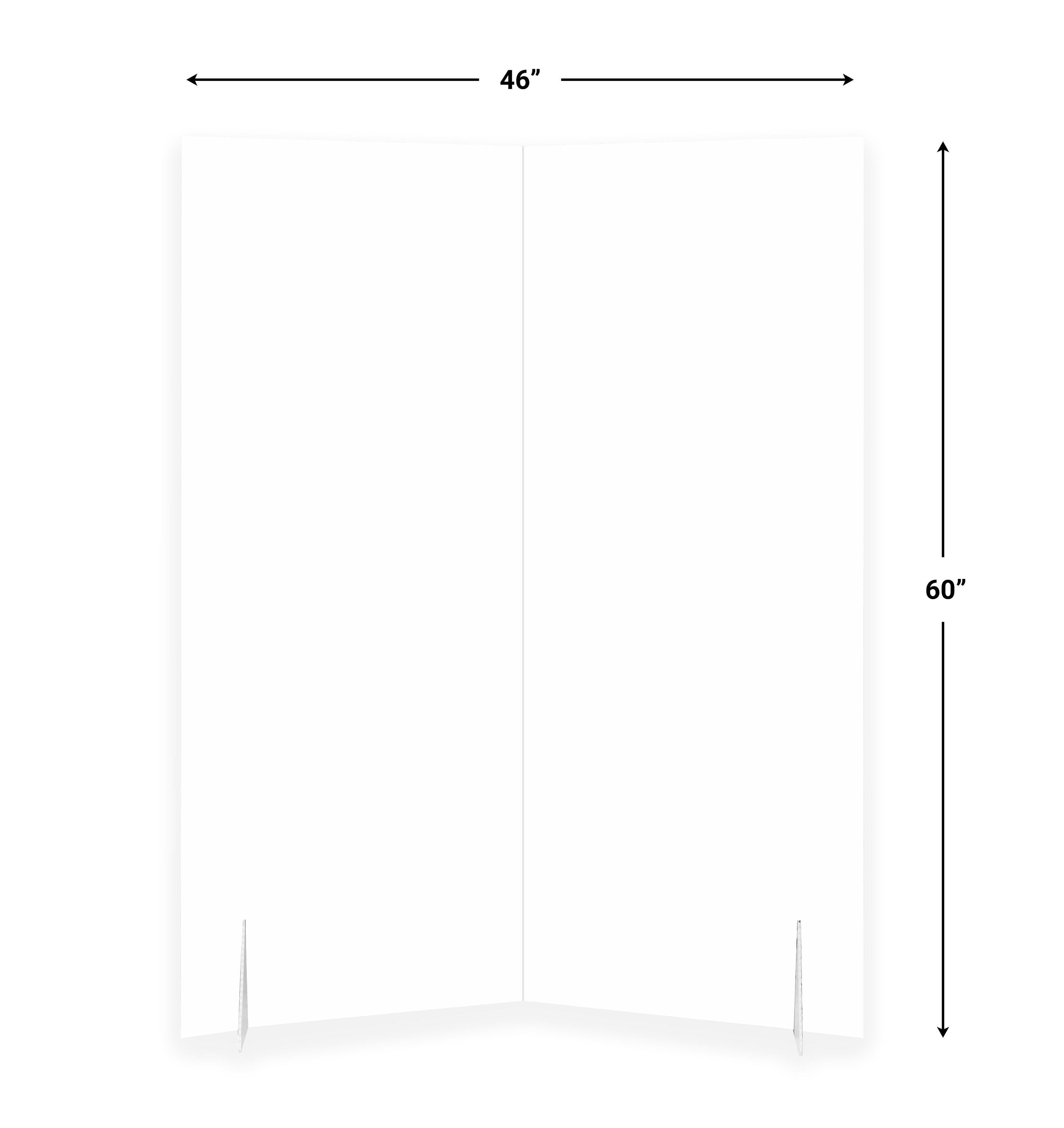 Portable Bi-folding Rigid Honeycomb Corrugate Floor Partition - White Kraft 46L" x 9W" x 60H"