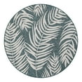 thumbnail image 3 of Unique Loom Outdoor Botanical Collection Area Rug - Palm (5' 3" Round Teal/Ivory), 3 of 6