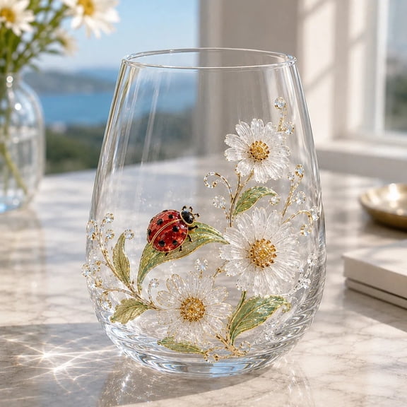 15oz Animal Themed Glass Cup, Nature Inspired Large Capacity Tumbler with Exquisite Details for Daily Drinks.