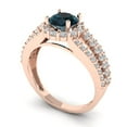 thumbnail image 2 of Clara Pucci 14K Rose Gold 1.83ct LondonBlueTopaz Halo Ring for Women, 2 of 8