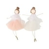 2Pcs Ballerina Girl Hangings Christmas Doll Toys for Decoration White and Pink