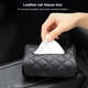 thumbnail image 5 of Porta pañuelos de cuero para el respaldo del asiento del coche | Bolsa de pañuelos de cuero sintético con correas elásticas | Accesorio universal para el interior del coche | Rosa o beige, 5 of 6