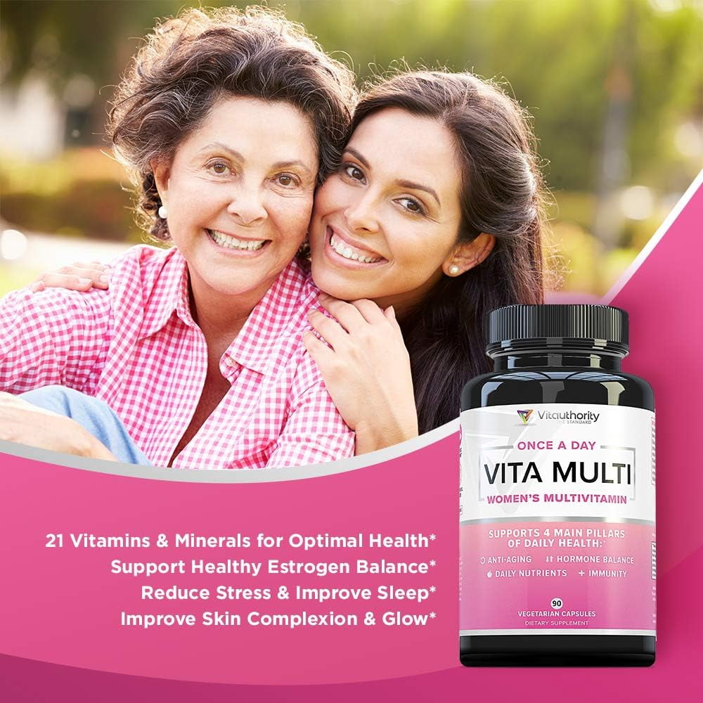 Vitauthority Vita Multi Daily Multivitamin for Women, Unflavored, 90 Capsules