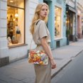 thumbnail image 7 of FORMRS Women Crossbody Purse with Chain Strap Vegan Leather Shoulder Handbag, Purple Floral Tomatoes, 7 of 7