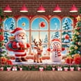 thumbnail image 5 of Colorful Design Christmas Banner Santa Theme Santa Claus Banner Reindeer Pattern Snowman Design Holiday Backdrop for Christmas Party Home Decoration Family Gathering, 5 of 9