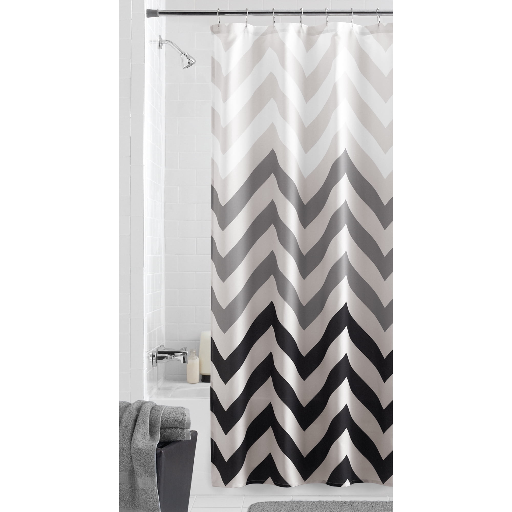 chevron shower curtain waterproof