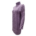 thumbnail image 4 of VISgogo Vestido de punto de otoño para mujer, vestido de suéter corto ajustado de cuello alto de manga larga de jacquard torcido de color sólido VISgogo  moda, 4 of 6