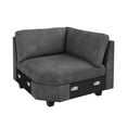 thumbnail image 5 of HONBAY Corner Seat of Modular Sectional Corduroy Sofas, Grey, 5 of 5