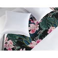thumbnail image 2 of Tropical Vibes Bed Runner, Dreamy Dark Jungle Scene with Floral Boho and Monstera Leaves, Decorative Accent Bedding Scarf for Hotels Homes & Guest Rooms, King, Pale Pink Hunter Green, by Ambesonne, 2 of 3