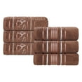 thumbnail image 2 of Superior Sadie Zero Twist Cotton Floral Hand Towel Set of 6, Chocolate, 2 of 10