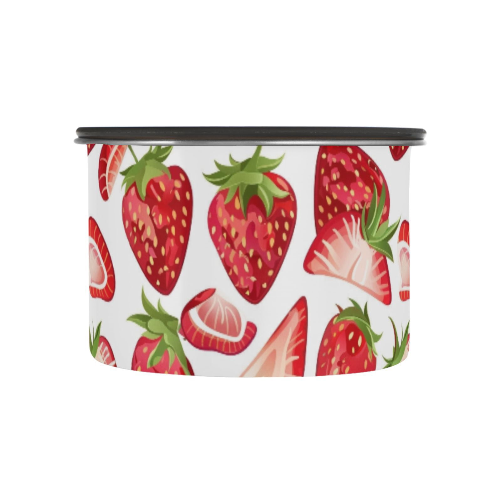 Strawberry Fruit Airtight Coffee Bean Canister 30oz Food Storage Containers with Lids For Gournd, Tea, Sugar, Flour, Rice, Cereal, Candy Cookie Jar