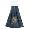 thumbnail image 2 of 2PCS Velcro Hangable Hand Towels Quick-Drying Hanging Kitchen Towels for Kitchen & Bathroom Mysterious Celestial Pattern, 2 of 7