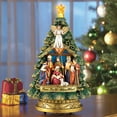 thumbnail image 2 of Collections Etc Musical Nativity Scene Christmas Tree Tabletop Figurine - Plays Silent Night, 2 of 2