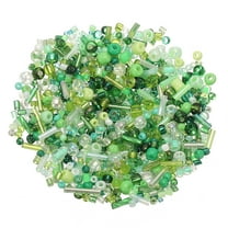 Uxcell 1000-Pack Mixed Glass Seed Beads, 1-4mm/0.04-0.16 Inch Tube Mini Glass Bugle Beads for DIY Earrings/ Necklaces/Bracelets/Jewelry Making [Green]