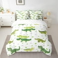 thumbnail image 2 of Homewish Cartoon Crocodile 7-Piece Twin Bedding Sets,Wild Animal Bedding Comforter Set,Green White Sheet Sets For Boys Kids,Luxury Bedroom Decor Reversible, 2 of 8