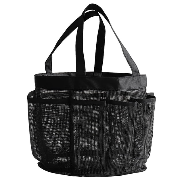 Methold Cesta de ducha de malla para nadar, fácil de secar, amplia gama de aplicaciones, bolso colgante para bañarse Bolsas de mensajero y de hombro negro engrosado