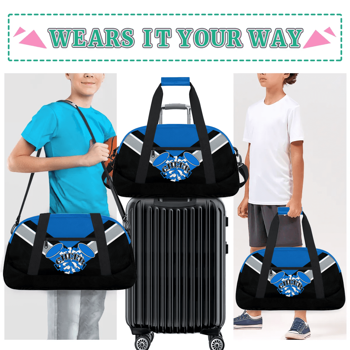 Qzjjjmy Cheer Bag Dance Bag for Girl Cheerleader Bag Sport Duffel Bag