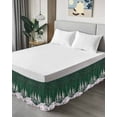 thumbnail image 4 of Christmas Snowflake Bed Skirt Elk Pine Trees Winter Deep Green Bed Skirts King Size 18 Inch Drop, Wrap Around Dust Ruffle&nbsp;Bedskirt with Adjustable Elastic Belt for Queen Size Beds, 4 of 7