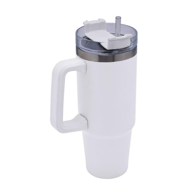 Termo premium con popote, regalo - Termo dimash blanco 6.7 x 23