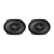 Pioneer TS-A6881F 6-In. x 8-In. 350-Watt 4-Way Full-Range Coaxial Speakers Black and Gold, Max Power 2 Pack, TS-A6881F