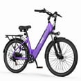 thumbnail image 6 of Qlife Electric Bike for Adults,28MPH,1200W Peak Motor 26" Ebike,7-Speed Upgrade 2.0 Electric Bicycle with Front Suspension, (Purple) with Fender & Rear Rack, 6 of 6