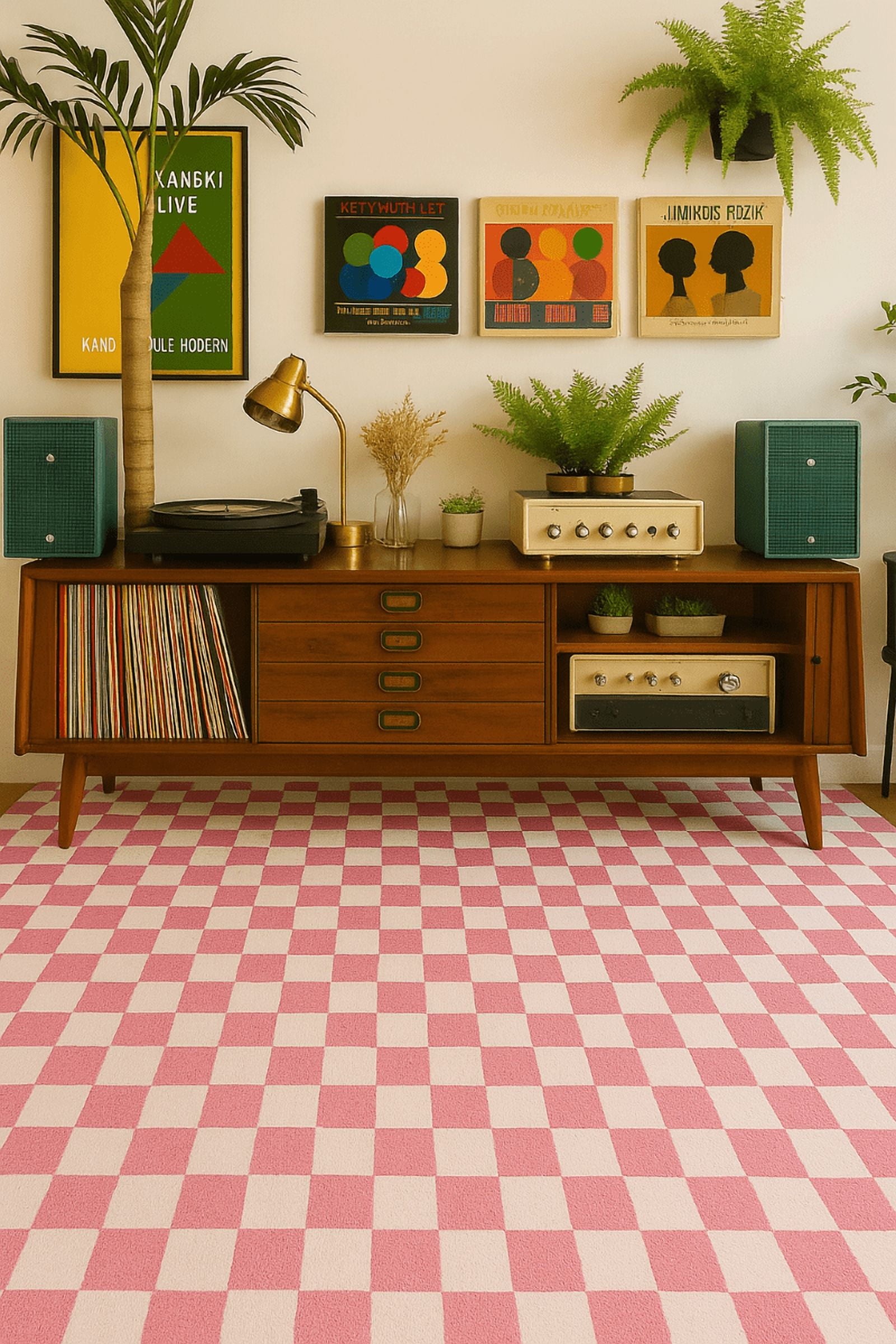 Rug Branch Metro Checkered Blush 7' x 10' (Exact Size: 6'7" 9'6") Geometric Area Rugs, Pink, Contemporary - Living Room, Bedroom, Dining and Kitchen