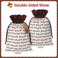 thumbnail image 2 of Rocae Christmas Train Print Christmas Drawstring Linen Gift Bag with Drawstrings Treat Bag Goody Present Bags for Christmas Party Favor, 2 of 8