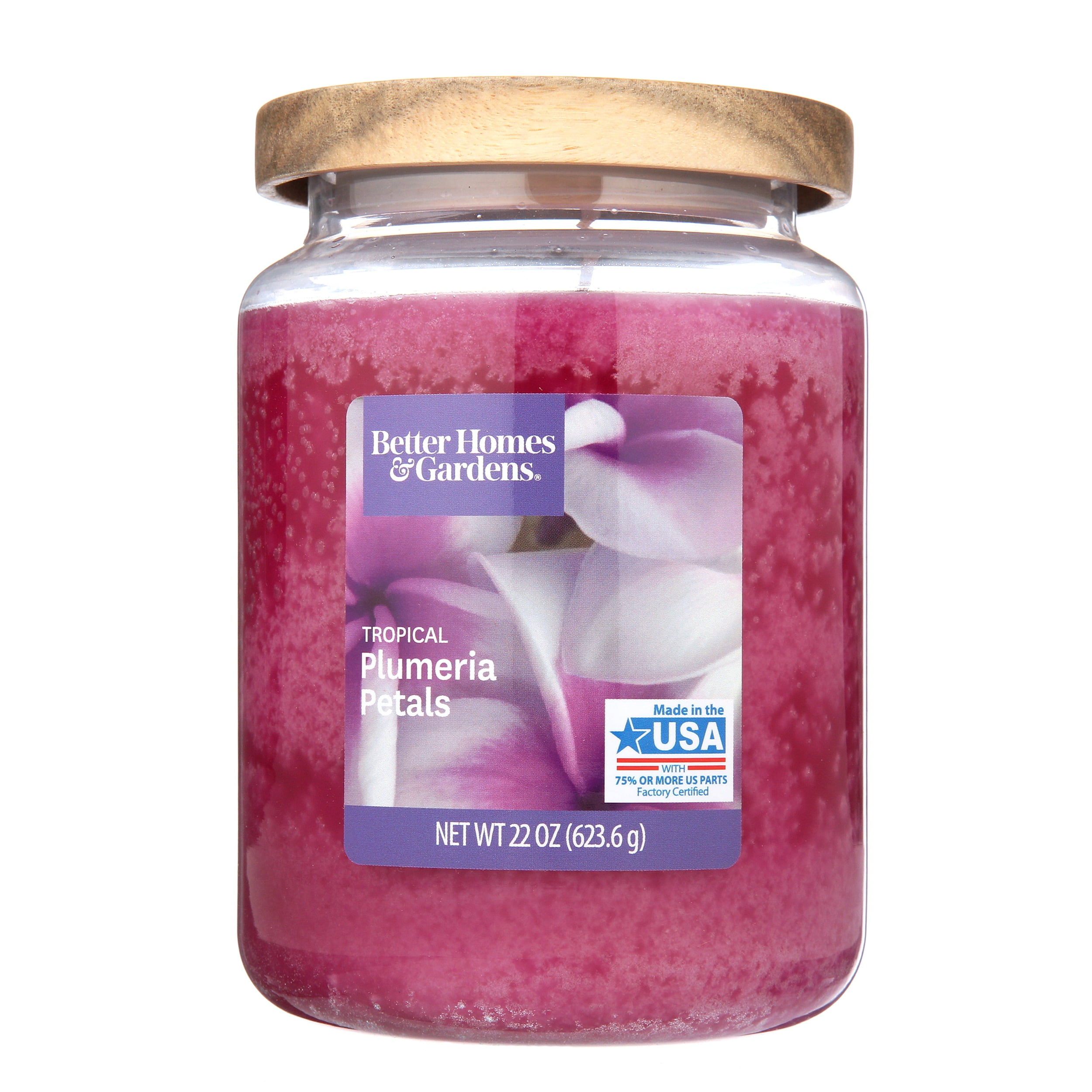 Better Homes & Gardens Tropical Plumeria Petals Jar Candle, 22 oz