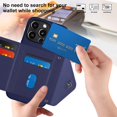thumbnail image 7 of Dteck for iPhone 15 Pro Max Wallet Case with Shoulder Strap, Premium PU Leather Kickstand Card Slots, Magnetic Clasp and Durable Shockproof Cover for iPhone 15 Pro Max,Blue, 7 of 7