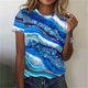 thumbnail image 2 of Tops de Ajuste Suelto para las Mujeres Impreso Manga Corta Suéter Camiseta Cuello Redondo Blusa Casual, Top de Moda para el Uso Diario Y las Salidas, 2 of 7
