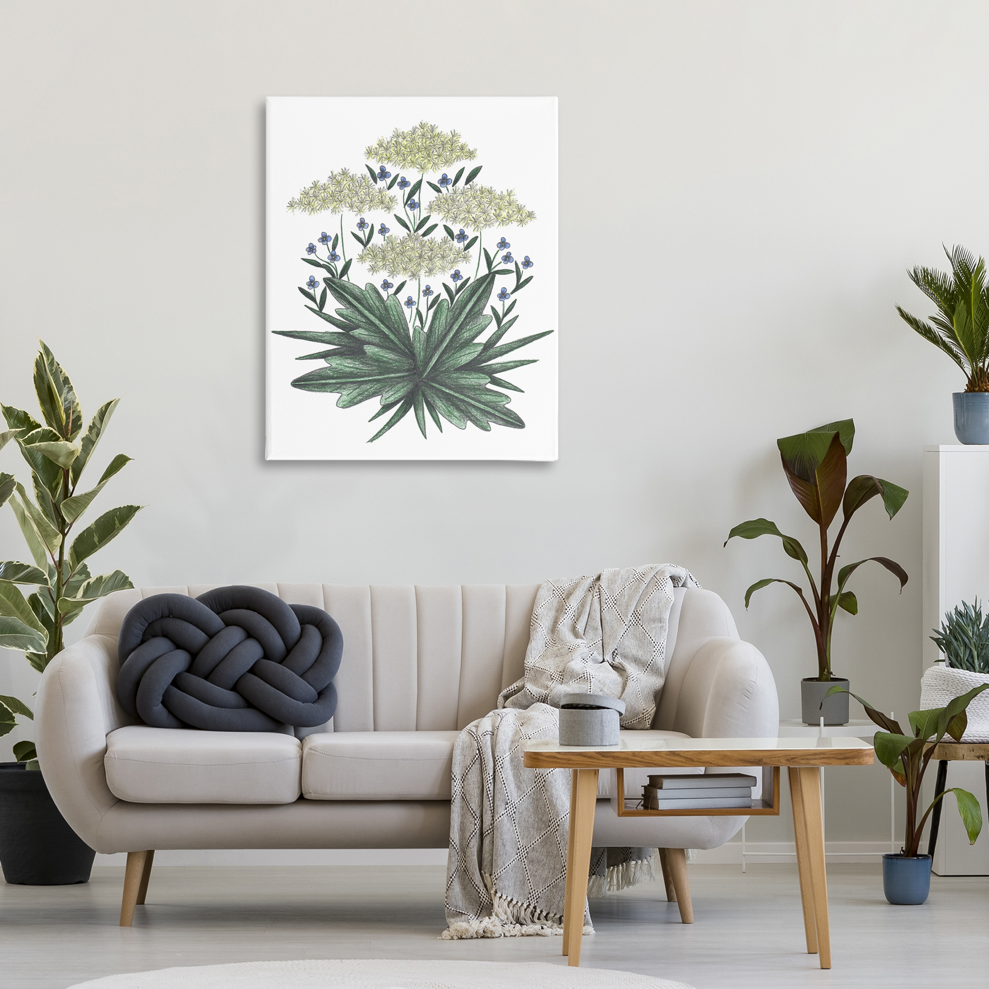 New Roots Vintage Sketch Canvas Wall Art, design by Cecilia Battaini