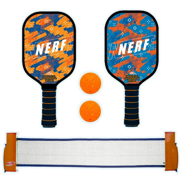 NERF Tabletop Pickleball Set - Mini Tabletop Pickleball Game - Retractable Net Up to 5 Feet - Fits Most Tables