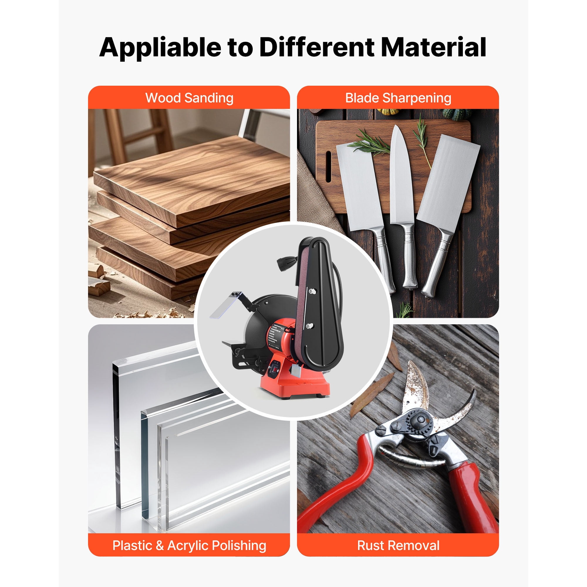 KFFKFF 8-Inch Bench Grinder and 2-Inch x 28-Inch Belt Sander Combo, 350W Grinding and Sanding Machine with LED Work Light and Eye Shield for Metal and Wood Projects, Knife Sharpening