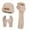Beige, variant on Mountain Patch Knit 3-Piece Set Cuffed Beanie Long Wrap Anti-Slip Touch Gloves for Trail Walking Black