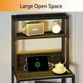 thumbnail image 7 of Satifur Tall LED Nightstand,Bedside Table with Charging Station,2 Fabric Drawers & Shelfs for Bedroom Living Room,Black Oak, 7 of 7