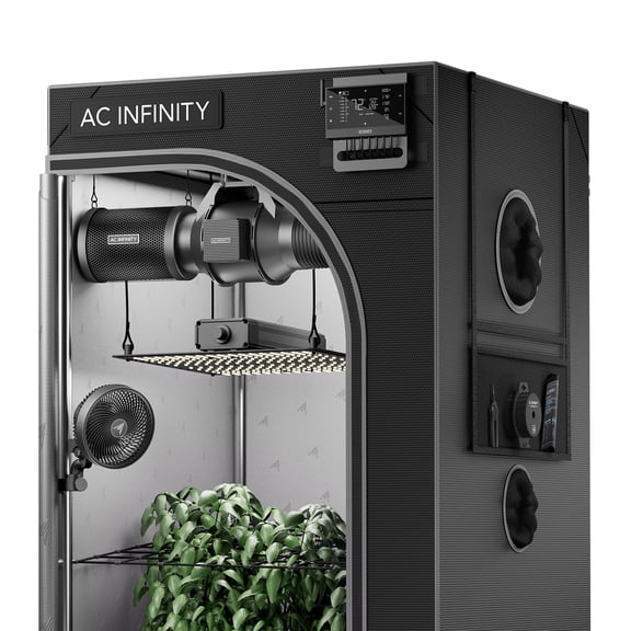 AC Infinity AI Grow System 2x2, 1-Plant Kit w/ Self-Learning AI Controller, Dynamic Airflow & LM301H LED Lighting Control, 2000D Mylar Tent w/ Lab-Tested Reflectivity, Largest Zippered Window
