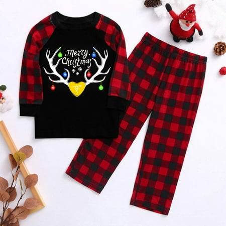 

Merry Christmas Children Kids Blouse Tops Pants Xmas Family Clothes Pajamas