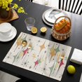 thumbnail image 3 of Colorful Diamond Placemats Set of 6, Modern Geometric Middle Century Beige Retro Placemats for Dining Table, Place Mats for Kitchen Tabletop, Waterproof Wipeable Dining Table Mats Set, 3 of 9