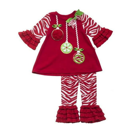 Rare Editions Red And White Zebra Print Ornament Toddler Girls