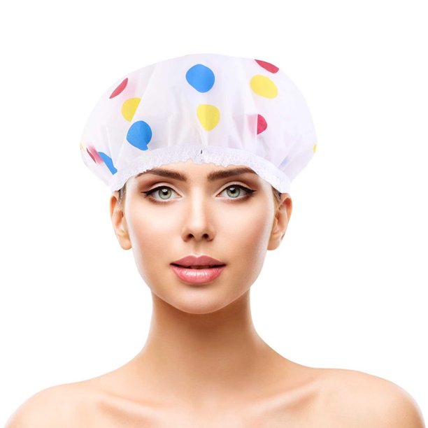 〖CFXNMZGR〗Hair Care Waterproof Plastic Shower Cap Elastic Reusable