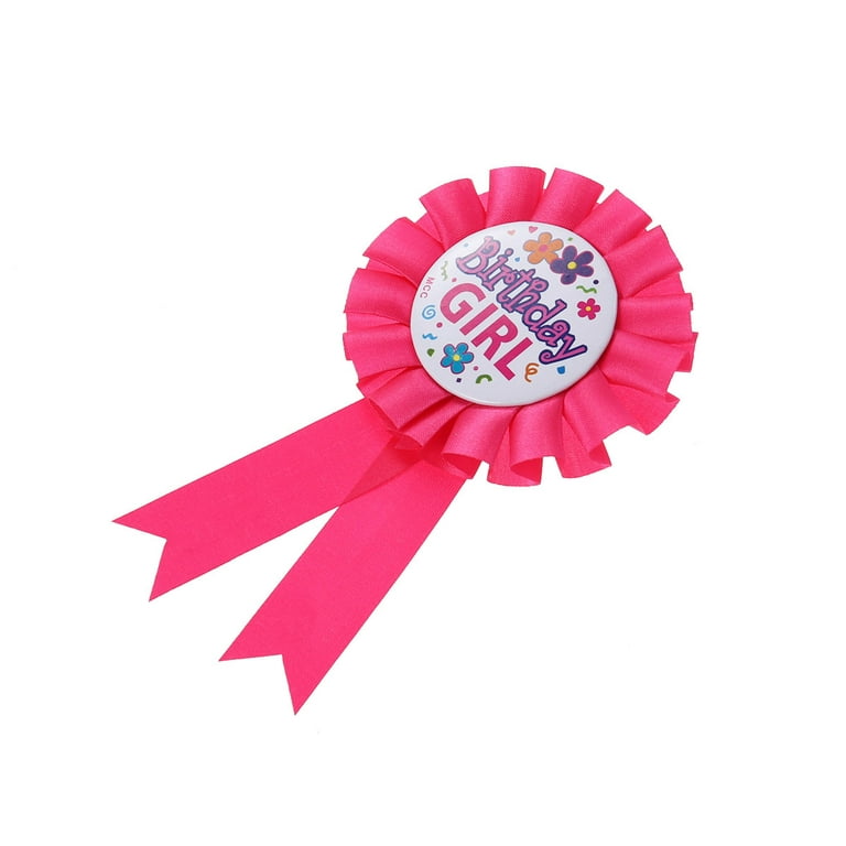 Its a Girl Pink Baby Shower Ribbon Rosette Pin Badge Award Brooch Favors