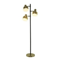 DecMode 67" 3 Light Gold Floor Lamp with Gold Metal Shade