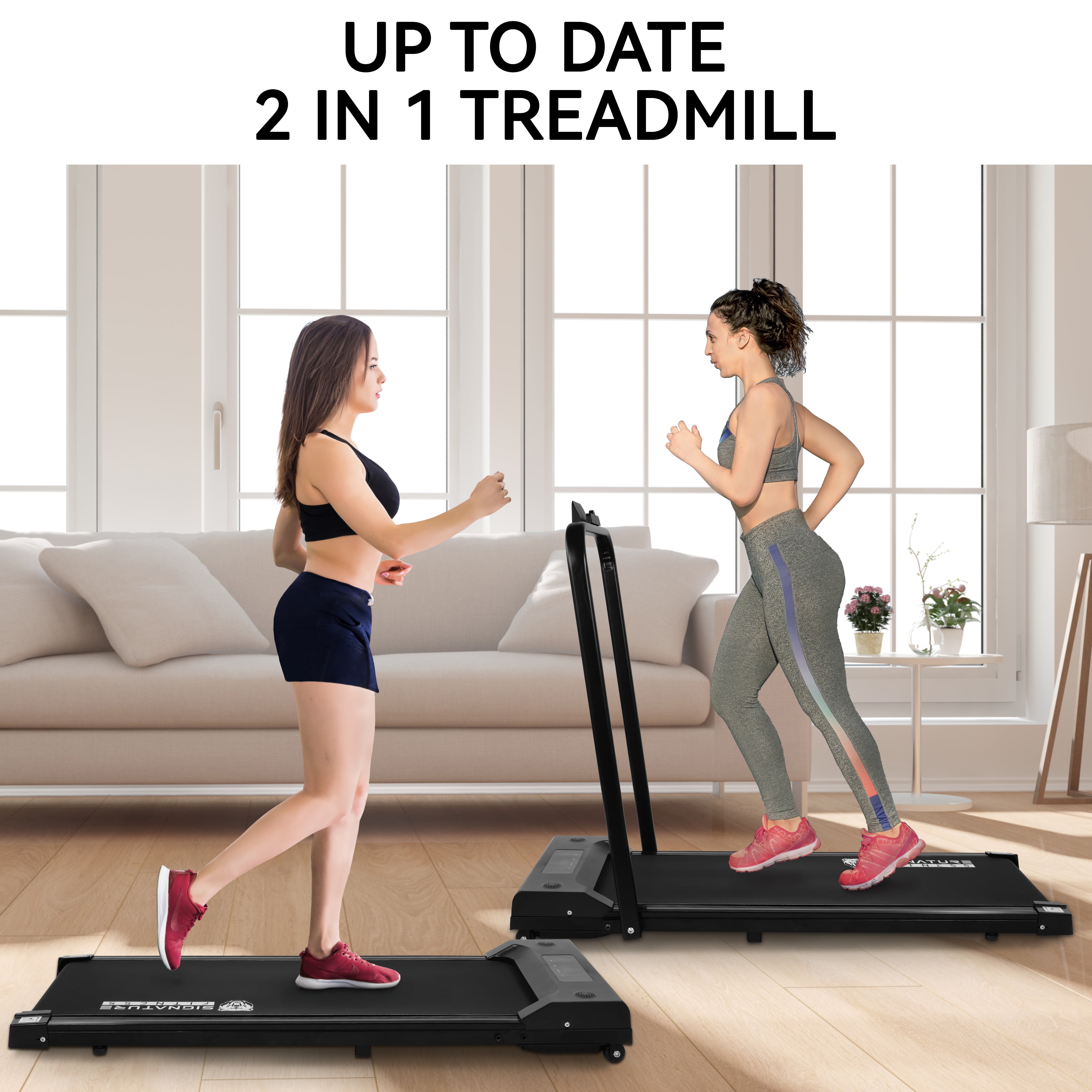 FlexWave 2-in-1 Foldable Treadmill，Compact Walking Pad，Under Desk Electric Treadmill，with Remote Control & Wheels, for Walking & Jogging，Home & Office