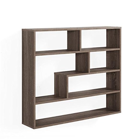 Danya B XF151012OK Large Rectangular Shelf Unit - Weathered Oak