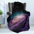 thumbnail image 4 of Galaxy Soft Flannel Fleece Throw Blanket, Spiral Galaxy in Outer Space Andromeda Nebula Star Dust Universe Astronomy Print, Cozy Plush for Indoor and Outdoor Use, 50" x 70", Mauve Black, by Ambesonne, 4 of 5