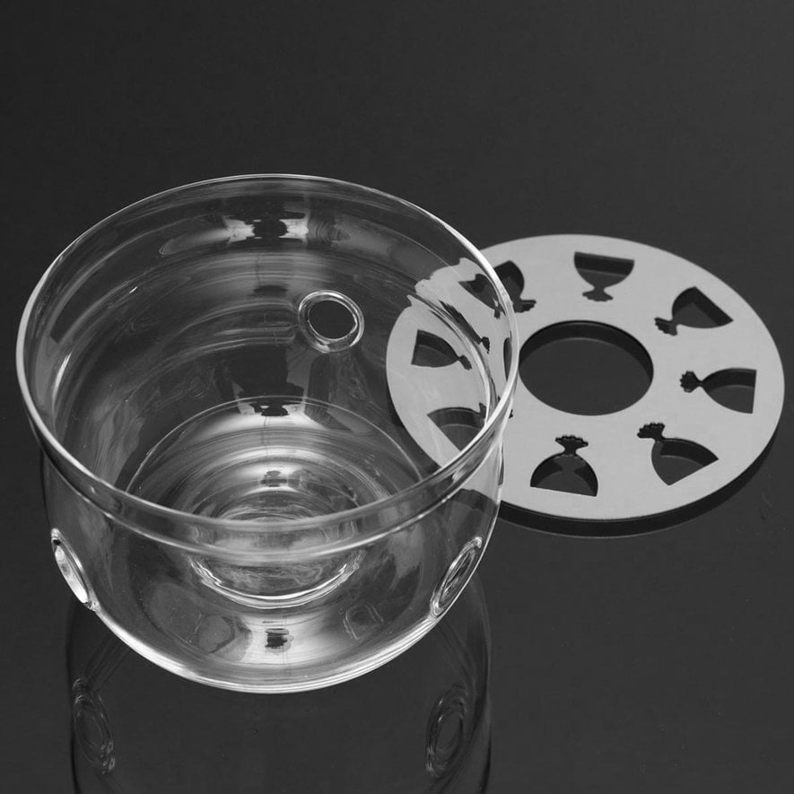 R Heat-Resisting Teapot Warmer Base Clear Glass Round Shape Insulation Tealight TOOGOO 