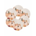 thumbnail image 7 of 13 Inch Round Placemats Set of 6, Orange Fall Pumpkins Non Slip Heat Insulation PP Table Mats, Thanksgiving Maple Leaf Botanical Rustic Washable Place Mats for Kitchen Dining Party Table Decor, 7 of 7