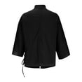 thumbnail image 4 of Posijego Cotton Linen Shirts for Women V Neck Wrap 3/4 Sleeve Dressy Casual Blouses Summer Tops Plus Size, 4 of 6