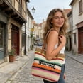 thumbnail image 4 of Beach Tote Bag for Women, Large Woven Straw Shoulder Bag with Colorful Stripes, Summer Vacation Travel and Pool Bag, 4 of 6